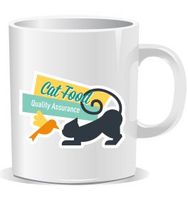 แก้วเซรามิคสีขาว Cat food coffee mug